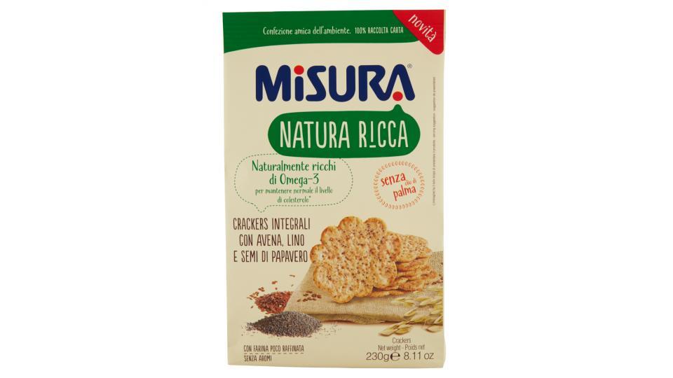 Misura Natura Ricca Crackers Integrali con Avena, Lino e Semi di Papavero