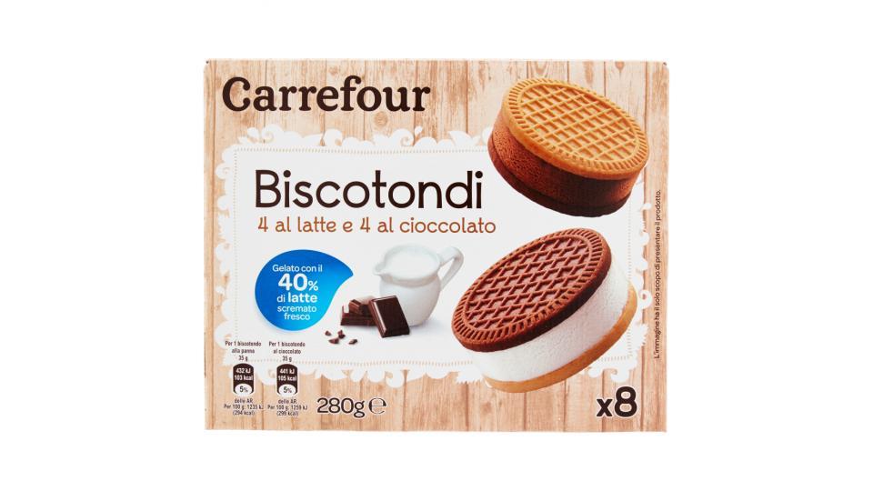 Carrefour Biscotondi 4 ala latte e 4 al cioccolato