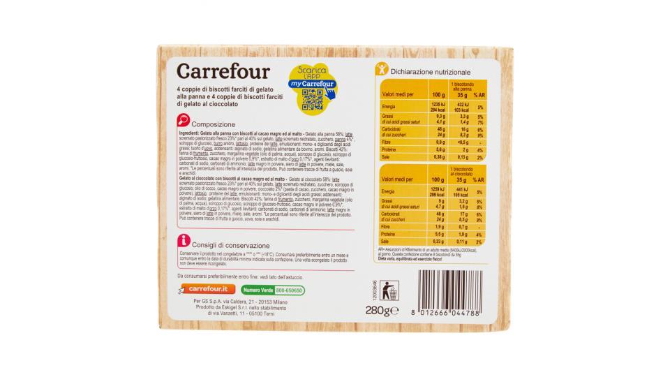 Carrefour Biscotondi 4 ala latte e 4 al cioccolato