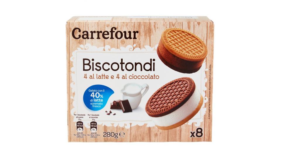 Carrefour Biscotondi 4 ala latte e 4 al cioccolato