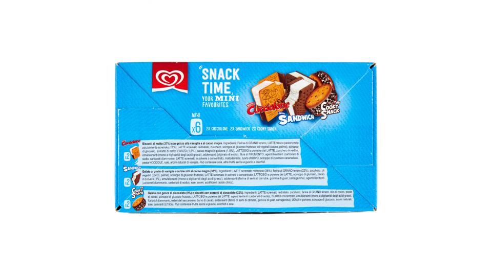 Algida Snack Time Cucciolone - Sandwich - Cooky Snack 6 pezzi mini