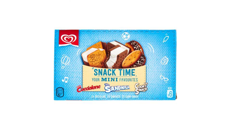 Algida Snack Time Cucciolone - Sandwich - Cooky Snack 6 pezzi mini