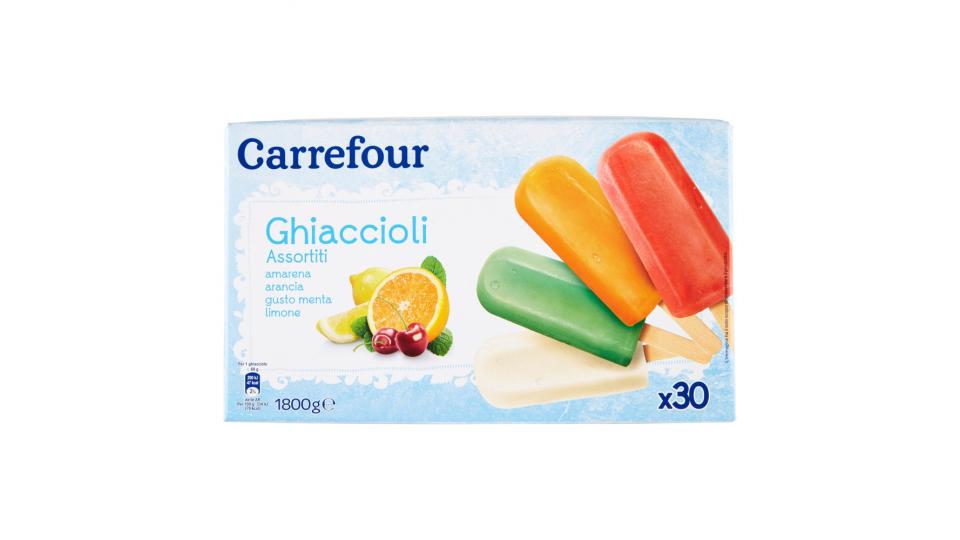 Carrefour Ghiaccioli Assortiti amarena, arancia, gusto menta, limone