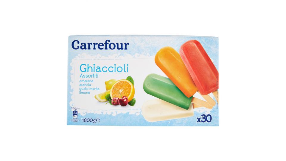 Carrefour Ghiaccioli Assortiti amarena, arancia, gusto menta, limone