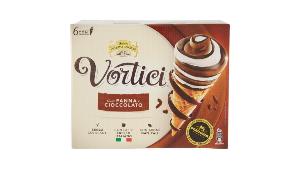 VORTICI cono gelato panna e cioccolato con vortici di cioccolato