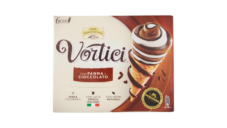 VORTICI cono gelato panna e cioccolato con vortici di cioccolato