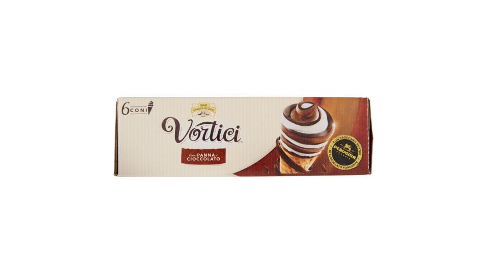 VORTICI cono gelato panna e cioccolato con vortici di cioccolato