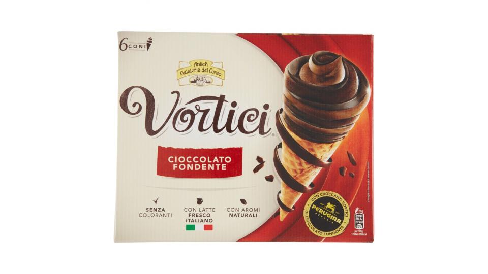 VORTICI cono gelato cioccolato fondente con vortici di cioccolato