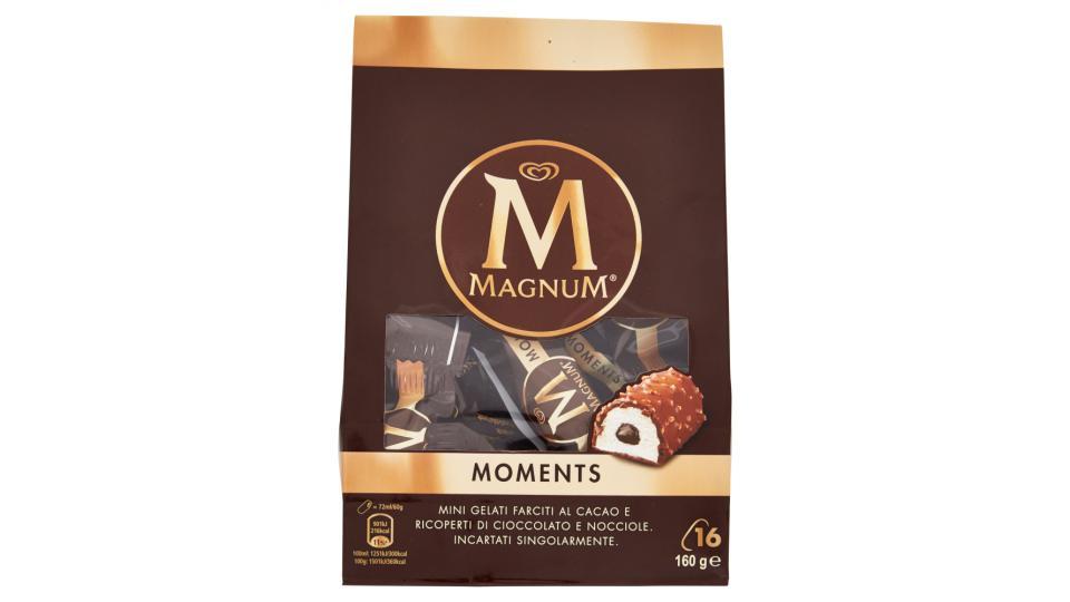 Magnum Moments Mini Gelati Farciti al Cacao e Ricoperti di Cioccolato e Nocciole