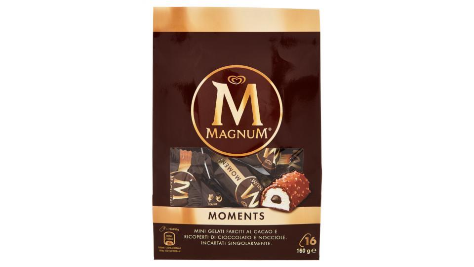 Magnum Moments Mini Gelati Farciti al Cacao e Ricoperti di Cioccolato e Nocciole