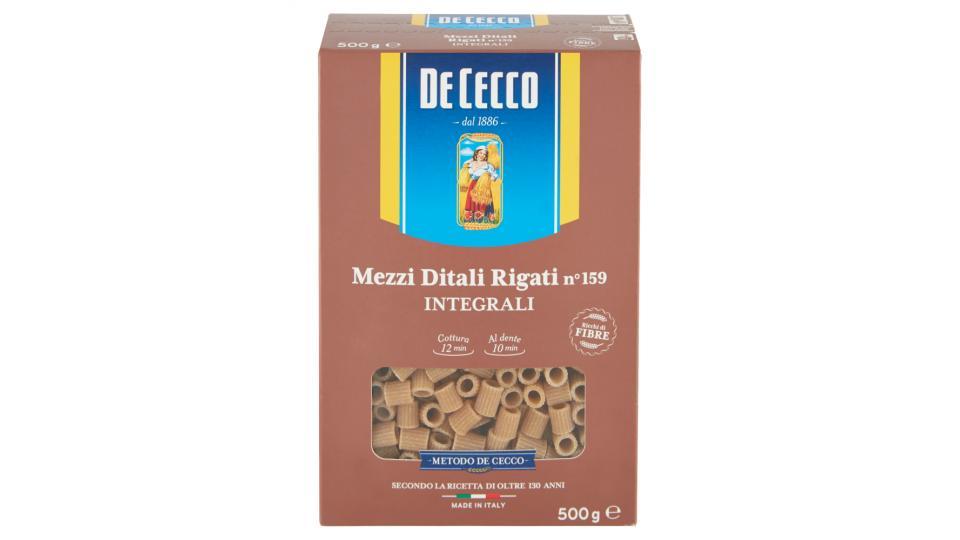 De Cecco Mezzi Ditali Rigati n° 159 Integrali