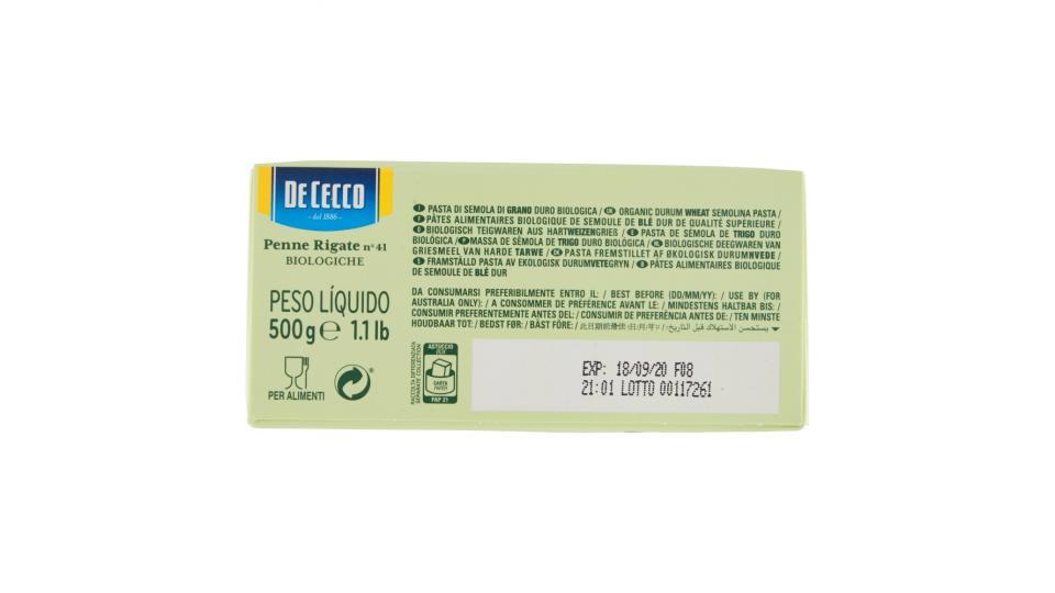 De Cecco Penne Rigate n° 41 Biologiche