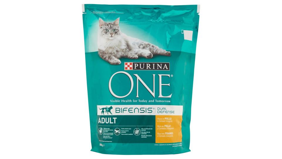 PURINA ONE BIFENSIS Gatto Crocchette Adult Ricco in Pollo e Cereali Integrali Sacco