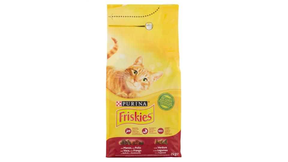 PURINA FRISKIES Gatto Crocchette Adult con manzo, pollo e verdure aggiunte sacco