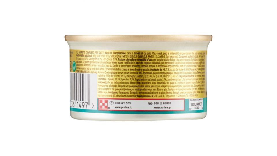 PURINA GOURMET Gold Gatto Dadini in salsa con salmone e pollo lattina