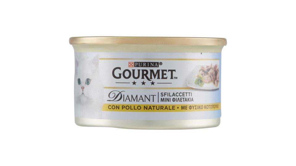 PURINA GOURMET Diamant Gatto Sfilaccetti con pollo delicato lattina