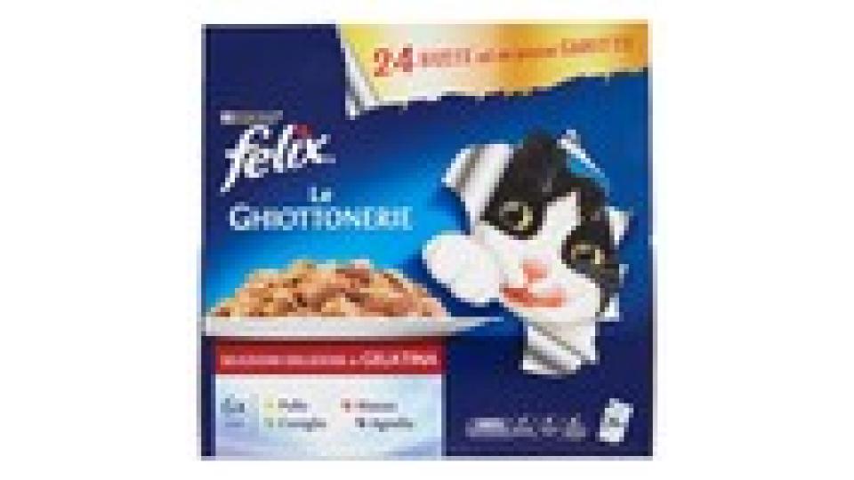 PURINA FELIX LE GHIOTTONERIE Gatto Umido con Manzo, con Pollo, con Coniglio, con Agnello