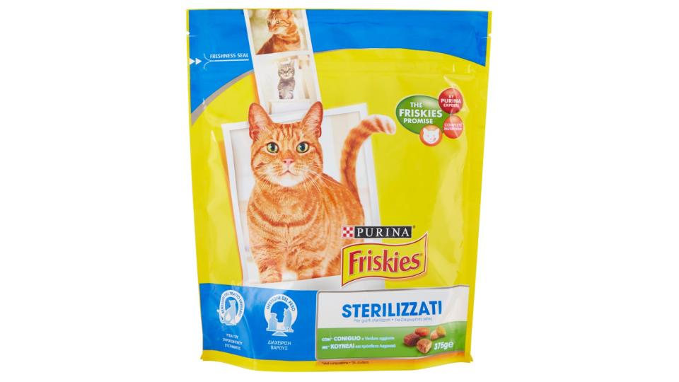 PURINA FRISKIES Gatto Crocchette Sterilizzati con Coniglio e Verdure aggiunte