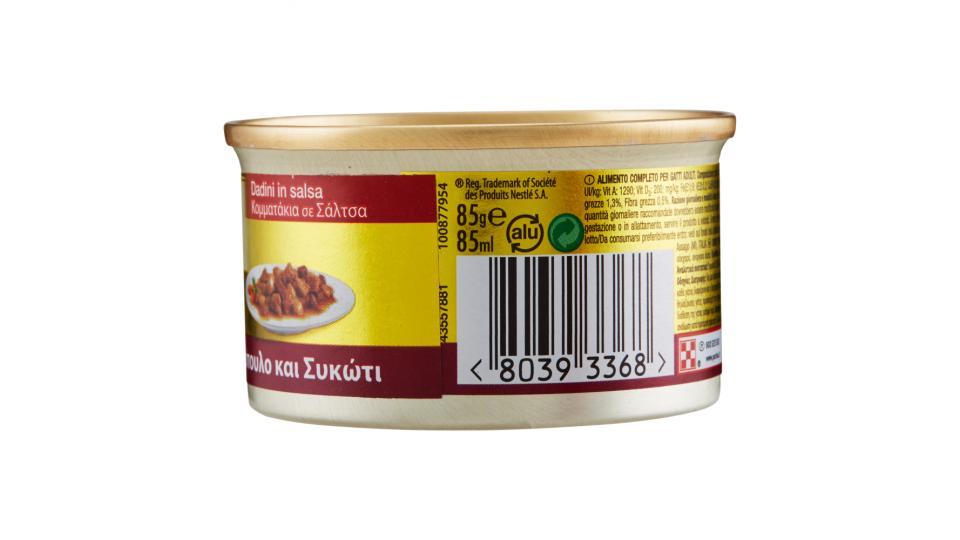 PURINA GOURMET Gold Gatto Dadini in salsa con Pollo e Fegato lattina