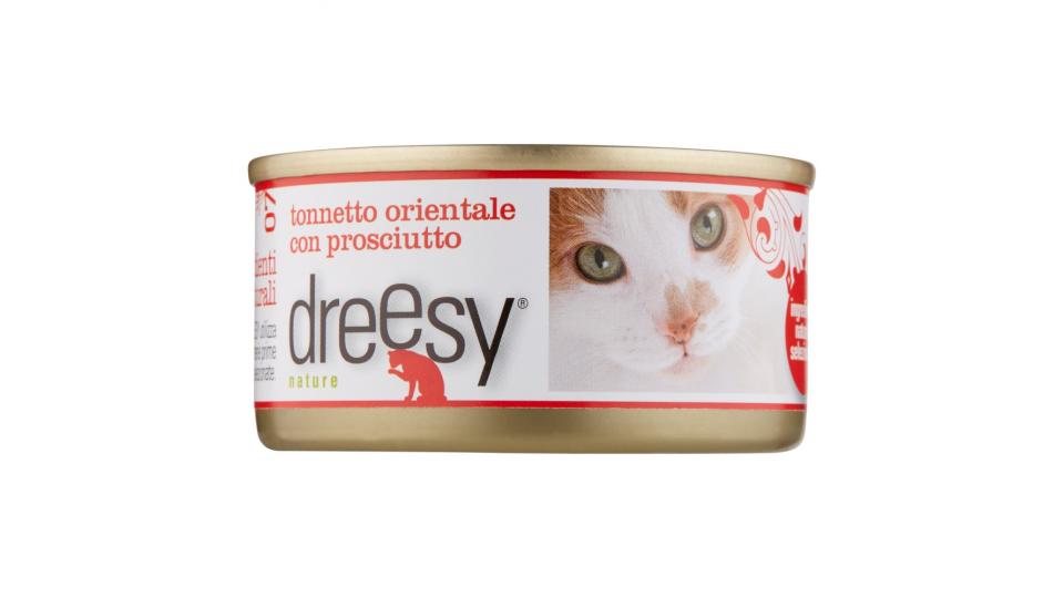 Dreesy Tonnetto orientale con prosciutto lattina gatto