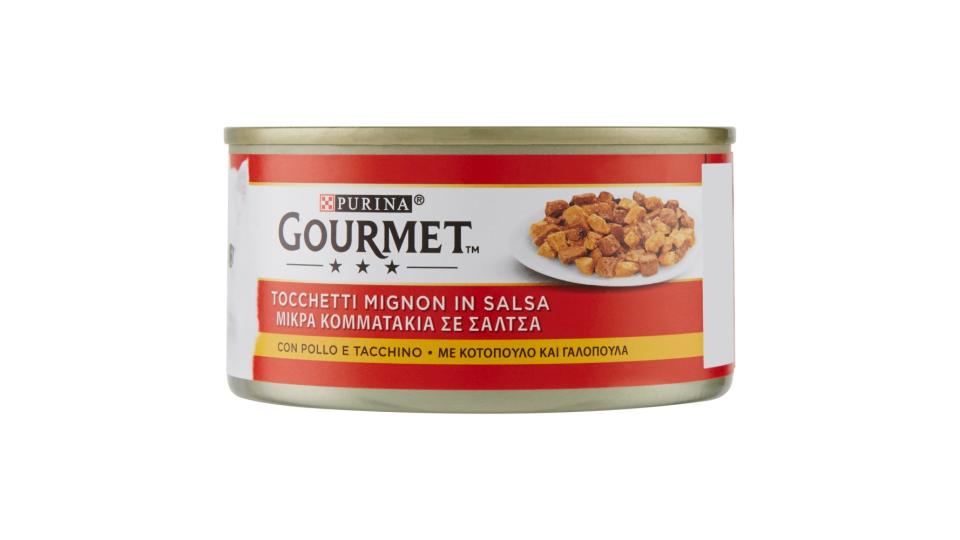 PURINA GOURMET Gatto Sigillo Oro Tocchetti Mignon con Pollo e Tacchino lattina