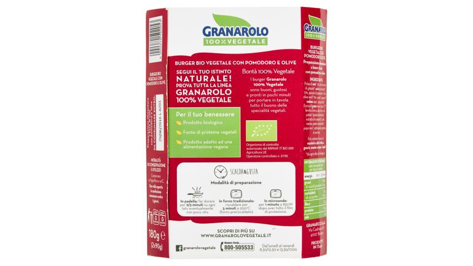 Granarolo 100% Vegetale Burger Bio Vegetale con Pomodoro e Olive