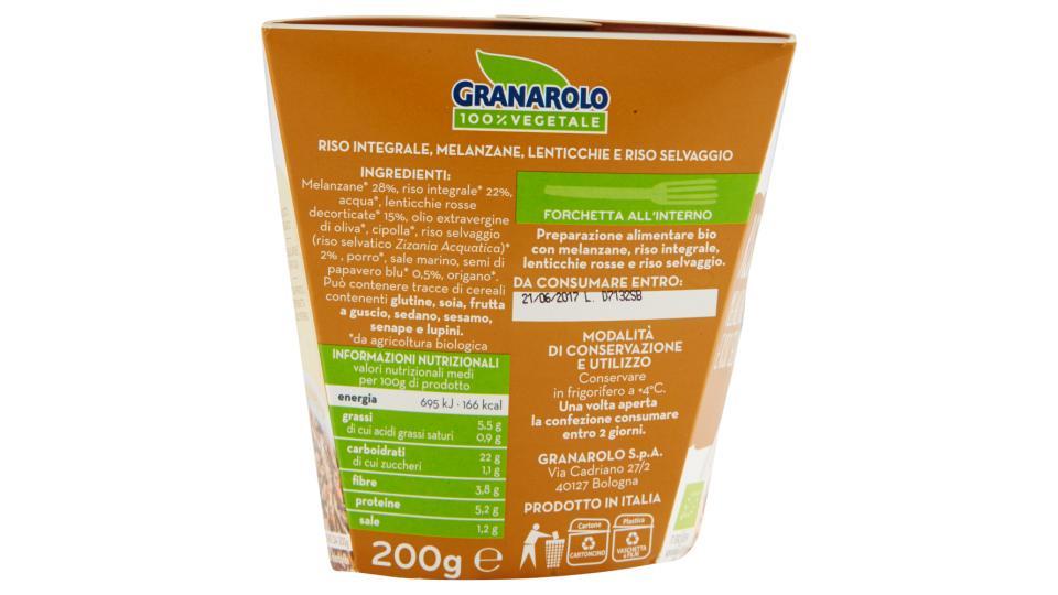 Granarolo 100% Vegetale Riso Integrale Melanzane, Lenticchie e RIso Selvaggio