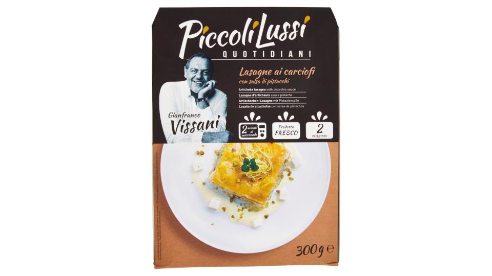 Piccoli Lussi Quotidiani Lasagne ai carciofi con salsa di pistacchi