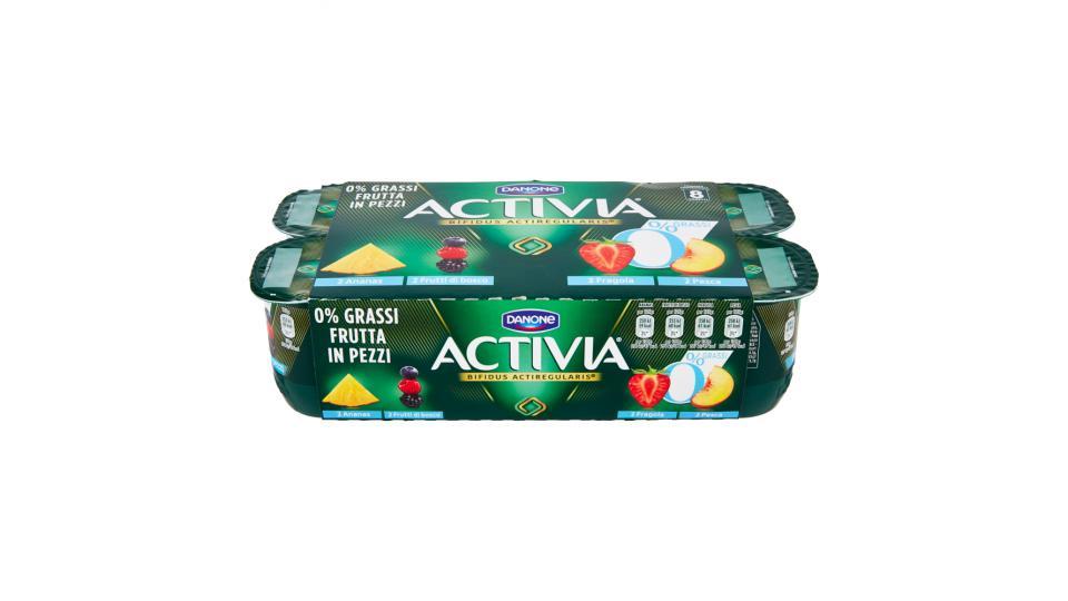 Activia 0% Grassi Frutta in Pezzi 2 Ananas - 2 Frutti di bosco - 2 Fragola - 2 Pesca