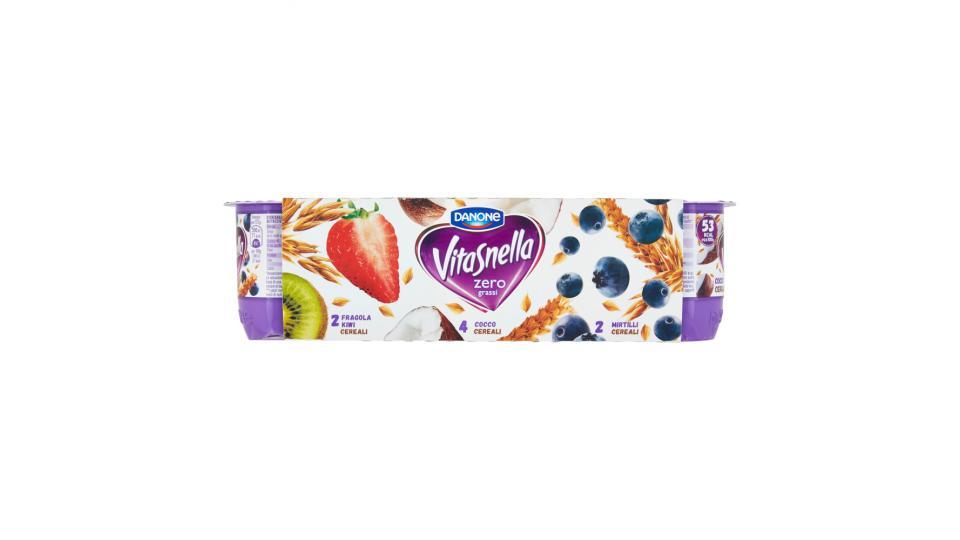 Vitasnella zero grassi 2 Fragola Kiwi Cereali - 4 Cocco Cereali - 2 Mirtilli Cereali