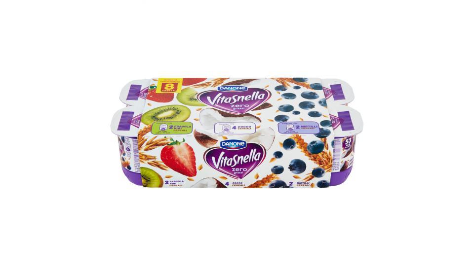 Vitasnella zero grassi 2 Fragola Kiwi Cereali - 4 Cocco Cereali - 2 Mirtilli Cereali