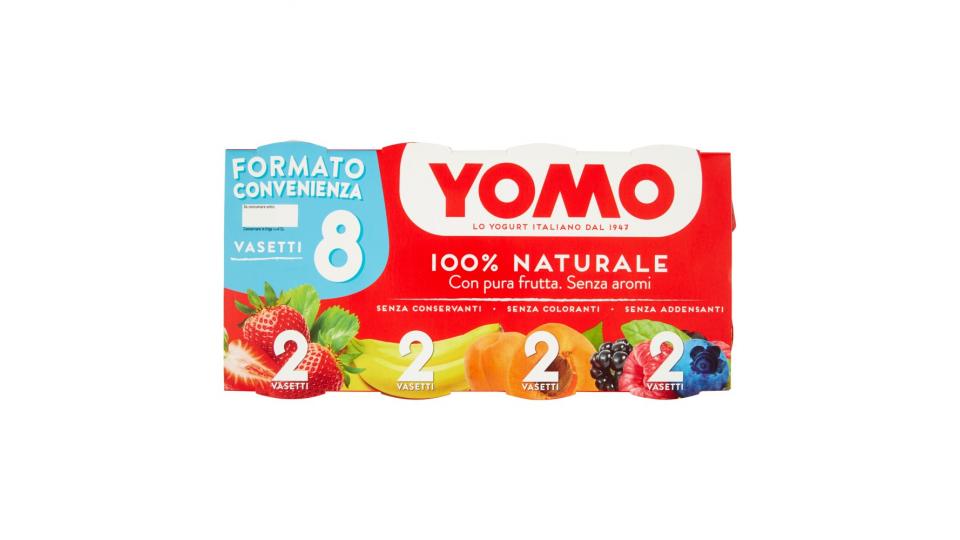 Yomo 100% Naturale Fragola, Banana, Albicocca, Frutti di Bosco