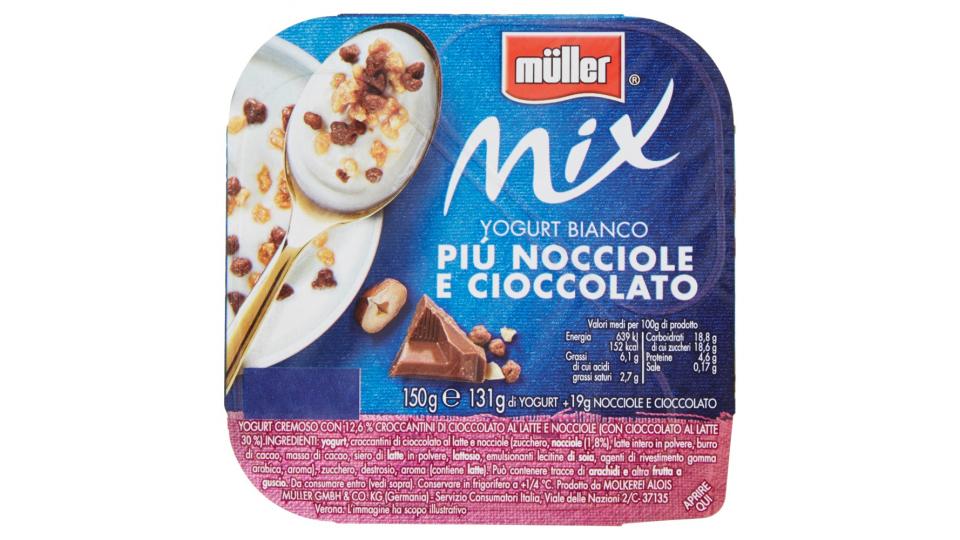 müller Mix Yogurt Bianco Più Nocciole e Cioccolato