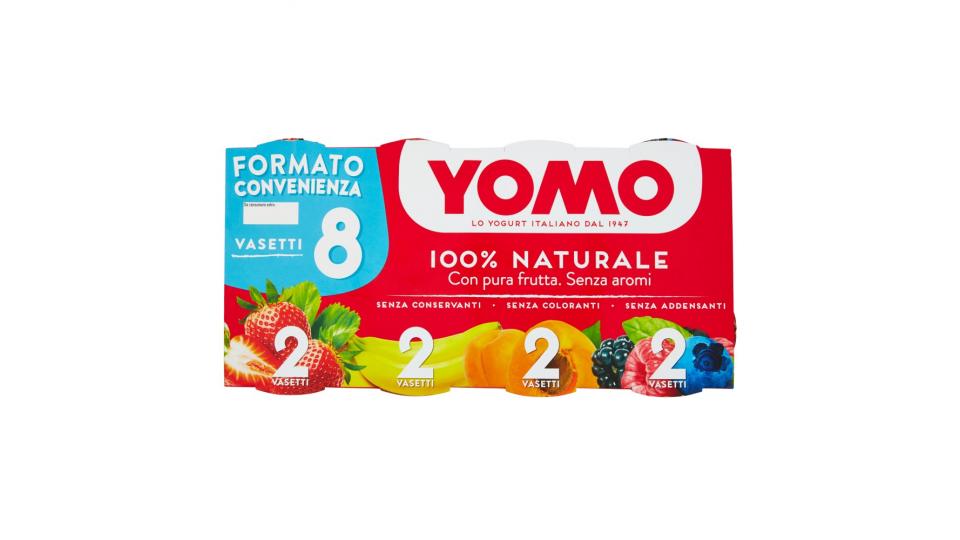 Yomo 100% Naturale fragole, banane, albicocche, frutti di bosco