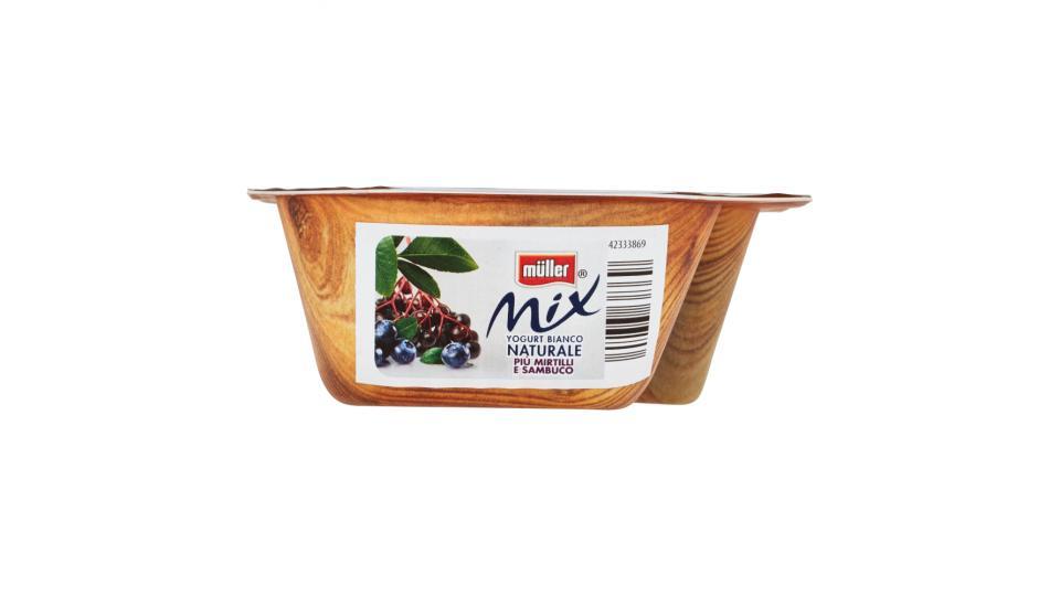 müller Mix Yogurt Bianco Naturale Più Mirtilli e Sambuco