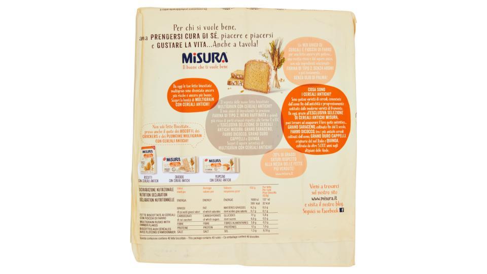 Misura Multigrain con Cereali Antichi 40 Fette Biscottate