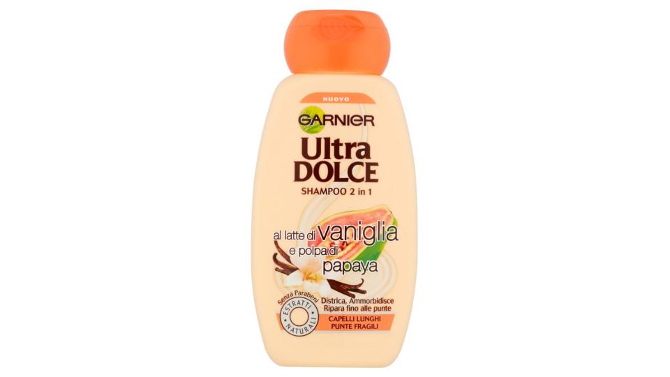 Garnier Ultra Dolce Shampoo 2 in 1 al latte di vaniglia e polpa di papaya
