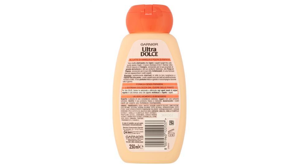 Garnier Ultra Dolce Shampoo 2 in 1 al latte di vaniglia e polpa di papaya