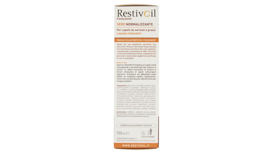 RestivOil Fisiologico Olio-shampoo per cute sensibile per capelli da normali a grassi