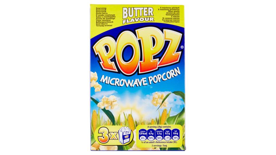 Popz Microwave Popcorn butter flavour