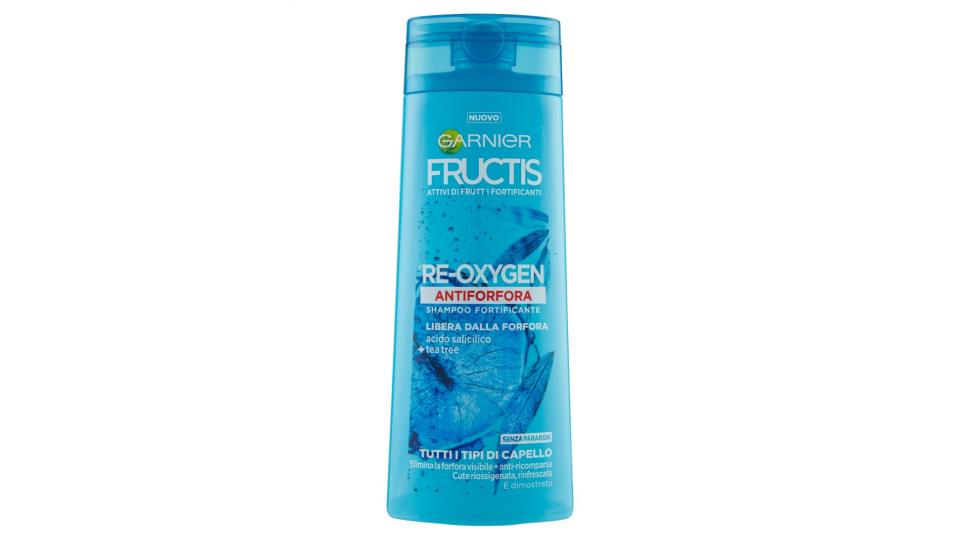 Garnier Fructis Antiforfora Re-Oxygen - Shampoo antiforfora per tutti i tipi di capello