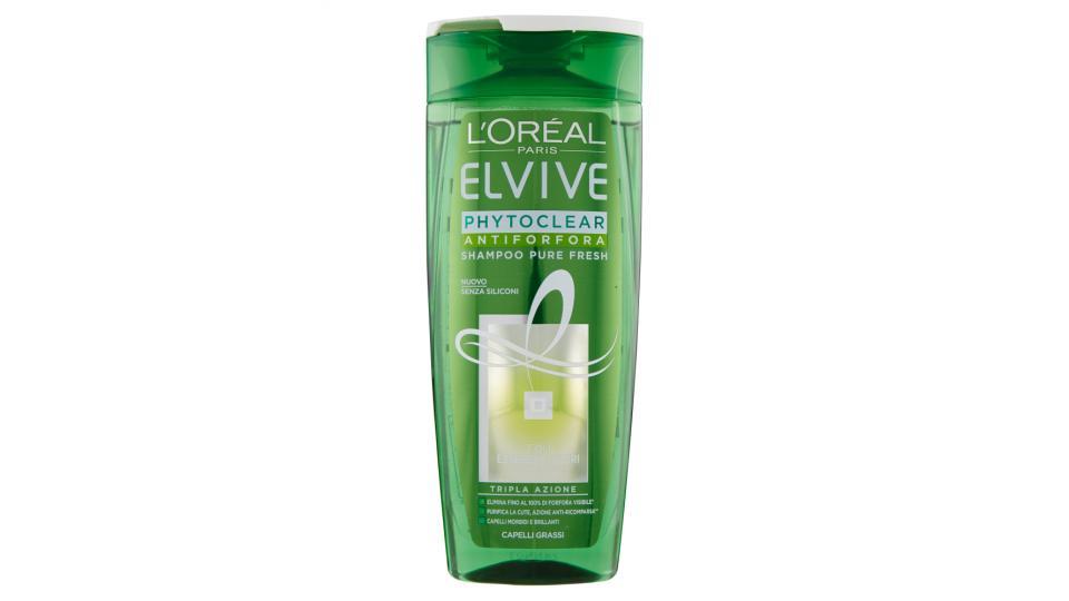 L'Oréal Paris Elvive Phytoclear - Shampoo antiforfora pura freschezza per capelli grassi