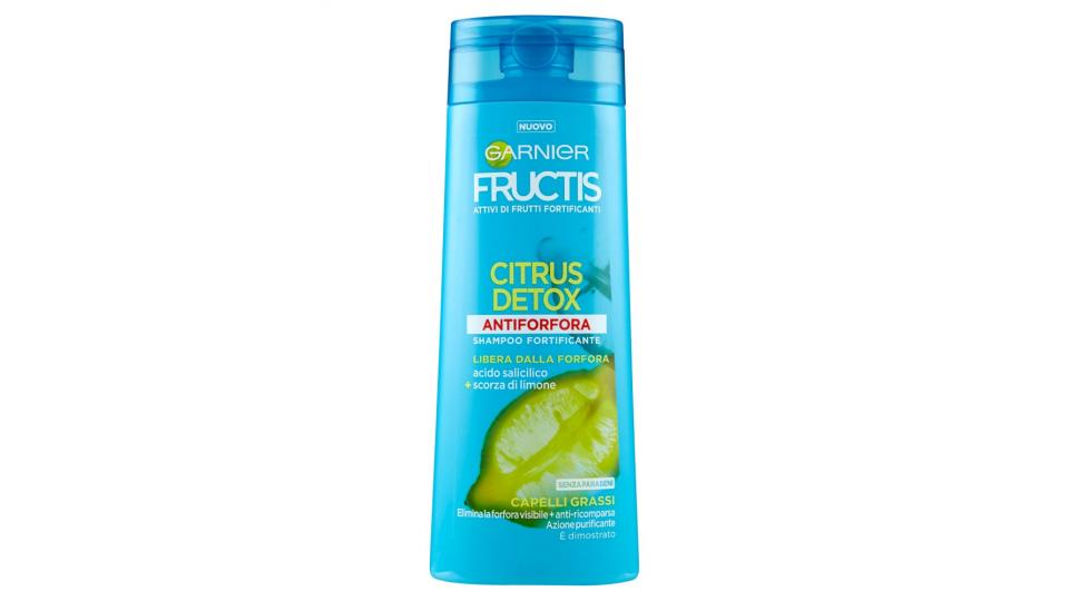 Garnier Fructis Antiforfora Citrus Detox - Shampoo antiforfora per capelli grassi