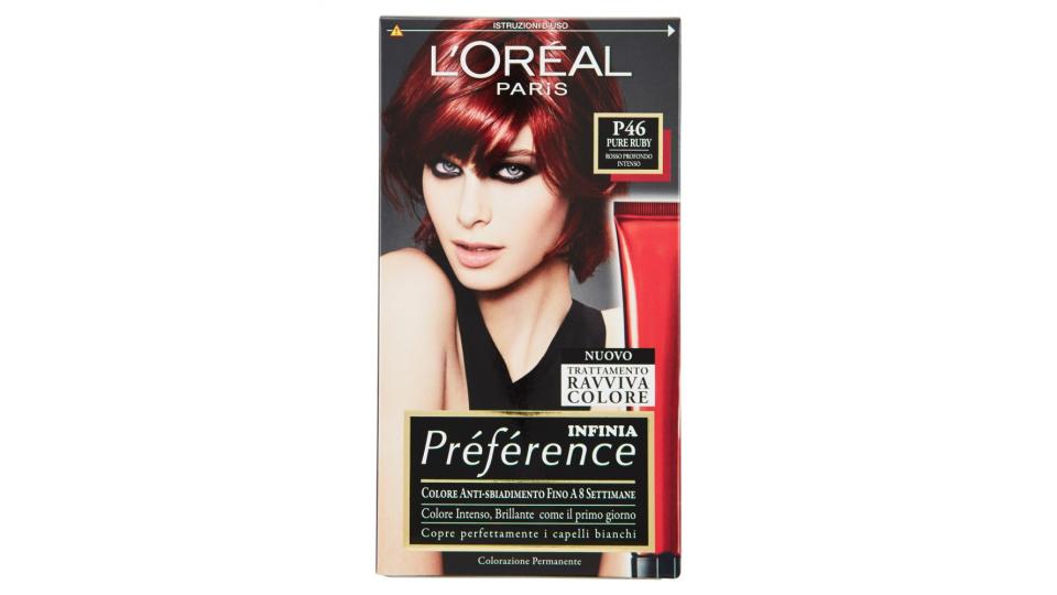 L'Oréal Paris Préférence Infinia Colore Anti-Sbiadimento P46 Pure Ruby Rosso Profondo Intenso