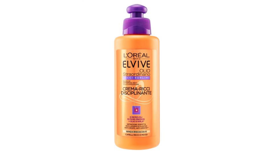 Elvive Olio Straordinario Ricci Sublimi Crema-Ricci Disciplinante Capelli Ricci o Mossi