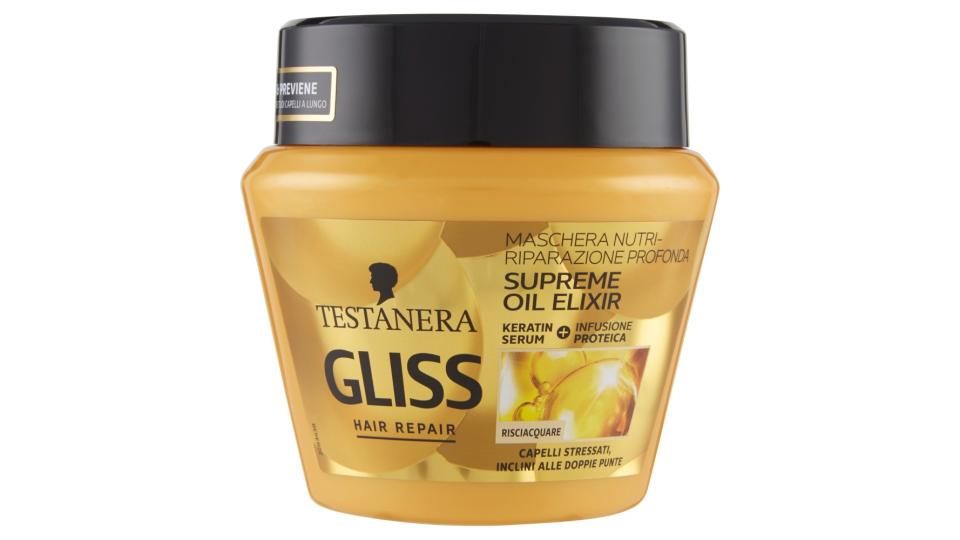 Gliss Hair Repair Supreme Oil Elixir Maschera Anti Doppie Punte Nutri-Riparazione Profonda