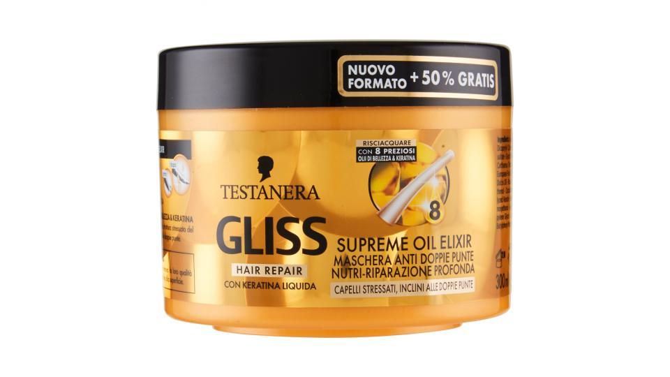 Gliss Hair Repair Supreme Oil Elixir Maschera Anti Doppie Punte Nutri-Riparazione Profonda