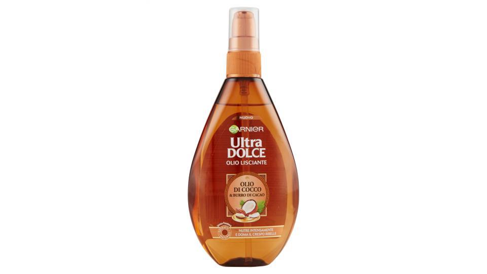 Garnier Ultra Dolce Olio di Cocco e Burro di Cacao - Olio lisciante per capelli ribelli