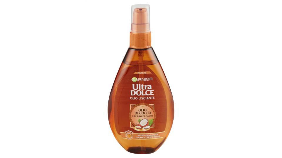 Garnier Ultra Dolce Olio di Cocco e Burro di Cacao - Olio lisciante per capelli ribelli