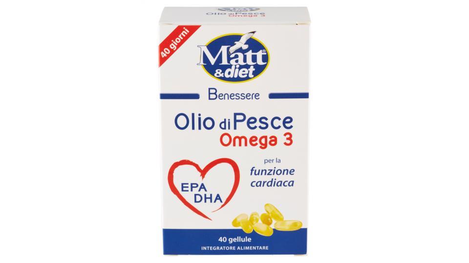 Matt&diet Benessere Olio di Pesce Omega 3 40 gellule